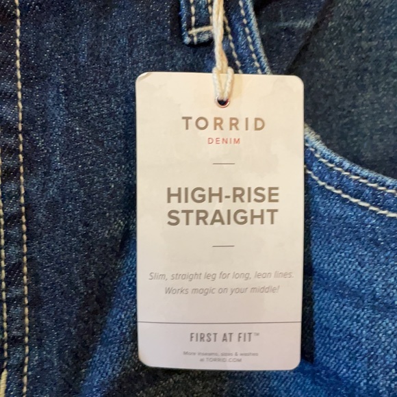 NWT Torrid High-Rise Straight Denim Jeans Frayed Hem Size 18T. - Picture 6 of 14